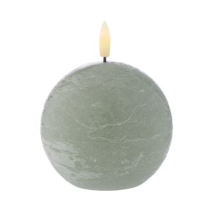 Amalfi Hughe LED Flickering Spherical Candle Rustic Green 10x10x9cm