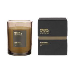 Grand Designs Terra Firma Scented Candle 450g Black 10x10x12cm