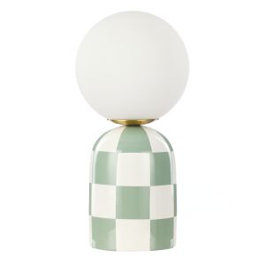 Emporium Archie Table Lamp Green & White 15x15x32cm