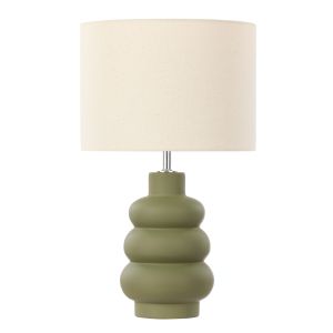 Amalfi Lincoln Table Lamp Green & Taupe 25x25x30cm