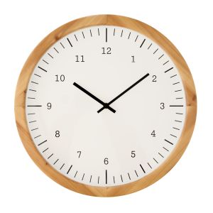 Amalfi Wycombe Wall Clock White & Natural 40x40x6cm