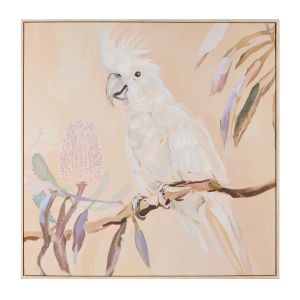 Amalfi Bonnie Hand Painted Wall Art Pink & Natural 80x80x3.5cm