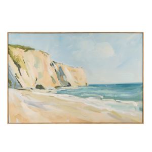 Amalfi Carmel Hand Painted Wall Art Blue & Natural 120x80x3.5cm