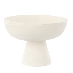 Amalfi Picton Footed Timber Bowl White 30x30x21cm