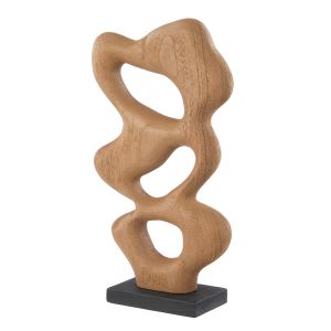 Amalfi Picton Abstract Timber Sculpture Natural & Black 21x8x38cm