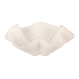 Amalfi Olson Ceramic Fluted Bowl Off White 38x37x12cm