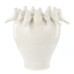 Society Home Rosemary Ceramic Bird Vase Large Off White 40x40x38.5cm