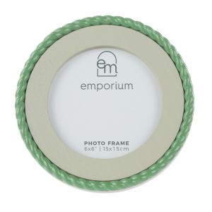 Emporium Bec Round Photo Frame Green 14x14x1.5cm