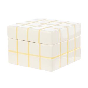 Emporium Lulu Collection Check Box Yellow 10.8x10.8x7.2cm