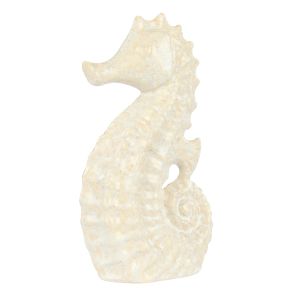 Amalfi Ceramic Seahorse Sculpture Small White 12.5x7.5x23cm