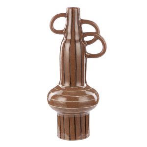 Academy Kos Ceramic Vase Large Dark Brown 21x18.5x46.5cm