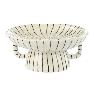 Academy Sabi Stripe Decor Dish Small White & Black 26x26x12cm