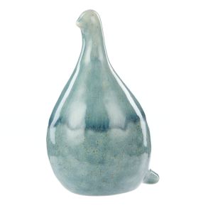 Amalfi Quinn Ceramic Bird Sculpture Small Blue 11x9x16cm