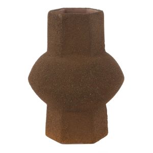 Grand Designs Virtus Stoneware Vase Small Brown 14.5x14.5x19.5cm