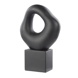 Amalfi Ovum Abstract Sculpture Black 23x10x35cm