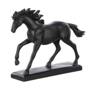 Society Home Equus Horse Sculpture Black 34x8.5x25cm