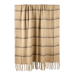 Amalfi Eden Wool Blend Woven Throw Taupe & Brown 130x180x1cm