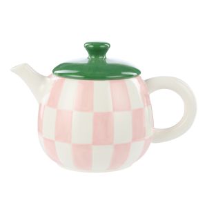 Emporium Check Teapot 700ml Pink & Green 20.5x14x13cm