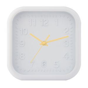 Emporium Nico Mini Wall Clock White & Yellow 20.3x20.3x2.9cm