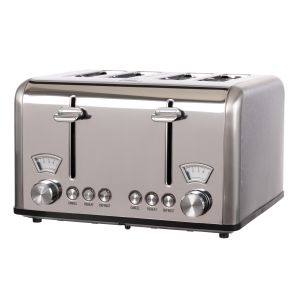 Davis & Waddell Newbury Vintage 4 Slice Toaster Stainless Steel 29.2x26.5x18cm