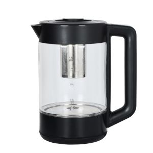 Leaf & Bean Glass Infusion Digital Kettle 1.8L Black 22.5x14.5x25.6cm