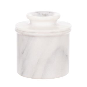 Davis & Waddell Nuvolo Marble French Butter Bell White Grey 15x10.5cm