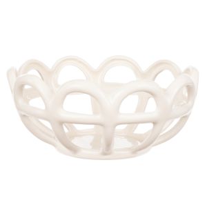 Davis & Waddell Rye Stoneware Round Woven Basket Cream 23x23x10cm