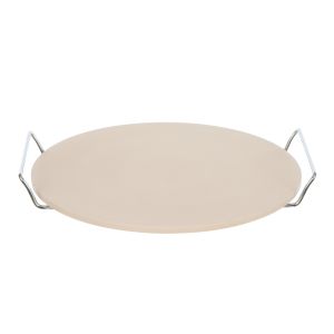 MasterPro 33cm Pizza Stone with Reversible Rack Natural & Silver 36x33x4cm