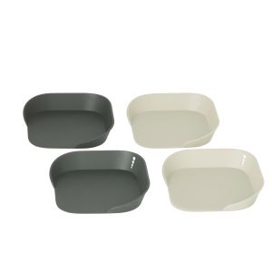SVNA Preparation Tray 4pcs Set Grey & Cream 17.8x17.8x3.5cm