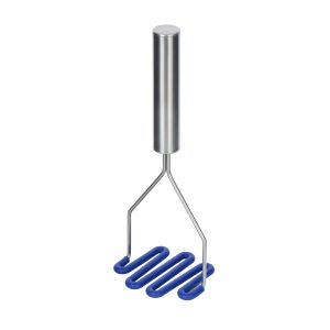 SVNA Premium Stainless Steel Potato Masher With Silicone Head Blue 10x8.5x26cm