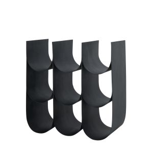 Davis & Waddell Scalloped 9 Bottle Wine Rack Black 31.5x18x33cm