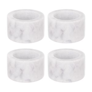 Davis & Waddell Nuvolo Marble Napkin Rings 4pcs Set White Grey 5x5x3cm