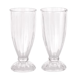 Davis & Waddell Betty Glass Milkshake Glasses 350ml 2pcs Set Clear 8x8x18.5cm