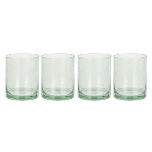 Davis & Waddell Saltara Bubble Glass Tumblers 350ml 4pcs Set Green 8x8x10cm