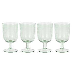 Davis & Waddell Saltara Bubble Glass Wine Glasses 330ml 4pcs Set Green 8x8x14cm