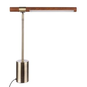 Academy Conner LED Table Lamp Brass & Brown 40.5x8x75cm