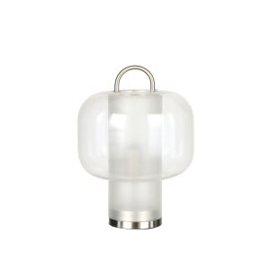 Grand Designs Chelsea Table Lamp Silver & Glass 25x25x32xcm