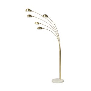 Academy Aiden Floor Lamp Brass & White 118x35x206cm