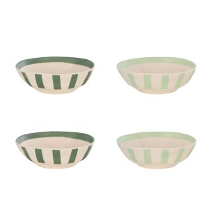 Davis & Waddell Saltara Bamboo Fibre Bowls 4pcs Set Dark Green & Mint Green 18.8x18.4x6.1cm