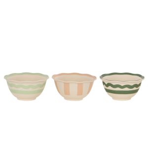Davis & Waddell Saltara Bamboo Fibre Condiment Bowls 3pcs Set Assorted 12x6x6cm