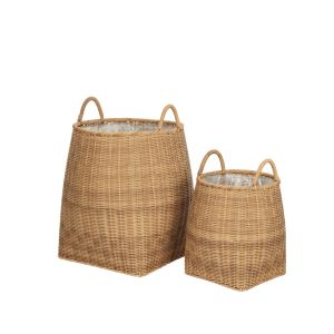 Rogue Laos Planter 2pcs Set Natural L: 38x38x52cm  S: 28x28x36cm
