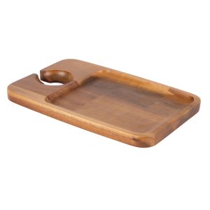 Davis & Waddell Cantina Acacia Wood Serving Board with Wine Glass Holder Natural 23x15x1.5cm