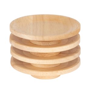 Davis & Waddell Cantina Rubber Wood Mini Serving Plates 4pcs Set Natural 9x9x2cm
