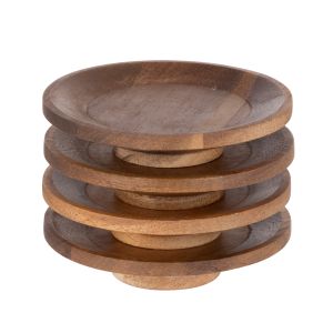 Davis & Waddell Cantina Acacia Wood Mini Serving Plates 4pcs Set Natural 9x9x2cm