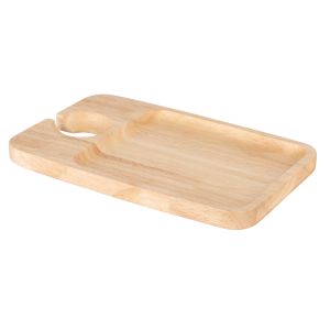Davis & Waddell Cantina Rubber Wood Serving Board with Wine Glass Holder Natural 23x15x1.5cm