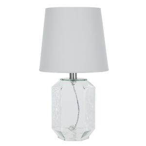 Society Home Daire Table Lamp White & Glass 23x23x42cm