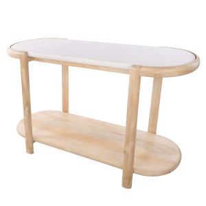 Grand Designs Ashton Console White & Bleached Wood 145x53x82.5cm
