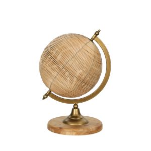 Society Home Sterling Globe Rattan & Wood 21x21x33cm