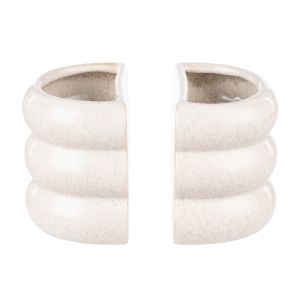 Emporium Ripley Planter Bookends 2pcs Set Cream Reactive Glaze 19x13x13cm