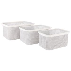 Amalfi Arlow Collection Basket 3pcs Set Grey 32x22x17cm/37x27x18.5cm/42x30x19.5cm